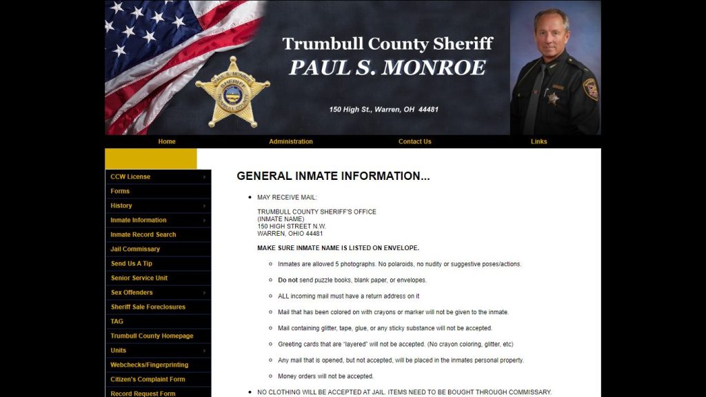 Trumbull County Jail Inmate Search Complete Guide