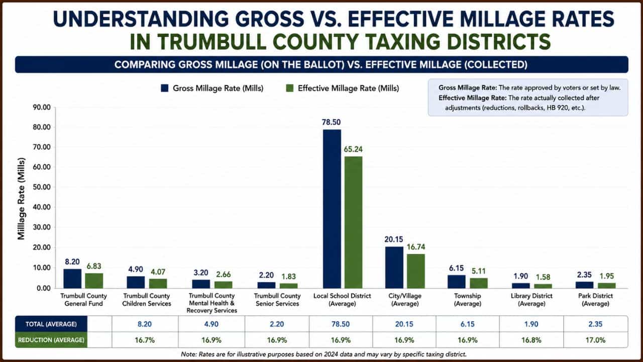 Understanding Gross vs. Effective Millage Rates in Trumbull County Taxing Districts