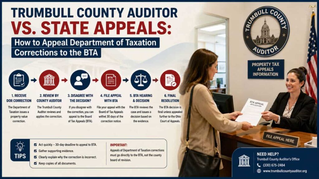 Trumbull County Auditor vs. State Appeals: How to Appeal Department of Taxation Corrections to the BTA